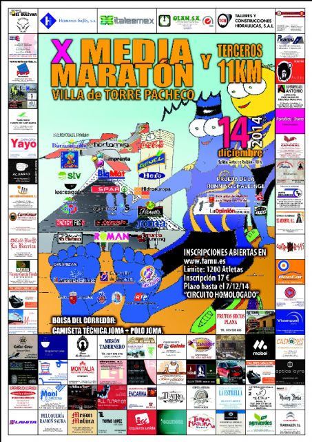 Presentada la decima Media Maratón y los terceros 11 kilómetros Villa de Torre-Pacheco