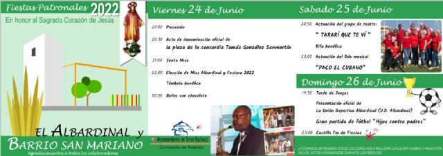El Albardinal y Barrio San Mariano 2022 - Fiestas Patronales en honor al Sagrado Corazón de Jesús