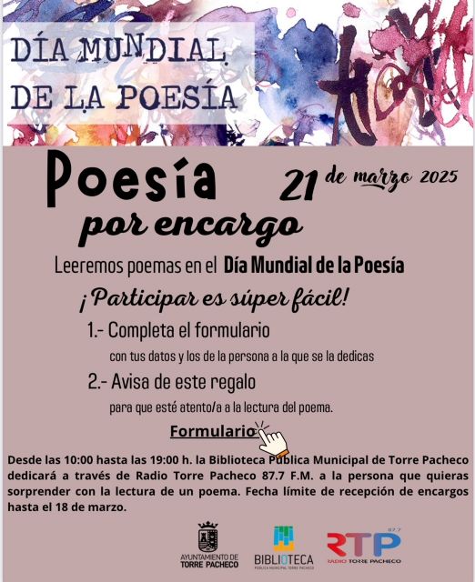 Poesía por encargo. Día mundial de la poesía, 21 de marzo