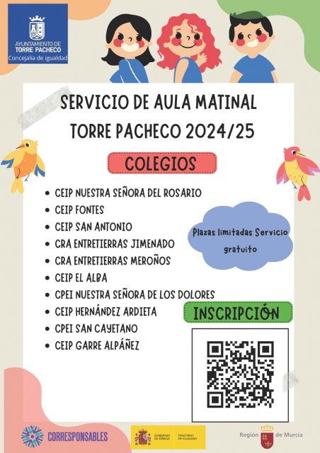 Abierto plazo para solicitud Aula Matinal en colegios del municipio